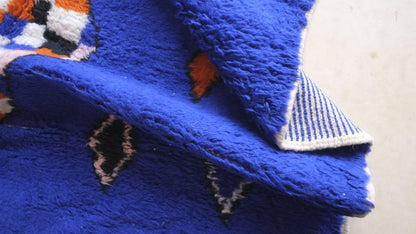 Blue Modern Wool Rug 9.7 x 6.7 ft / 295 x 206 cm - Surcoma