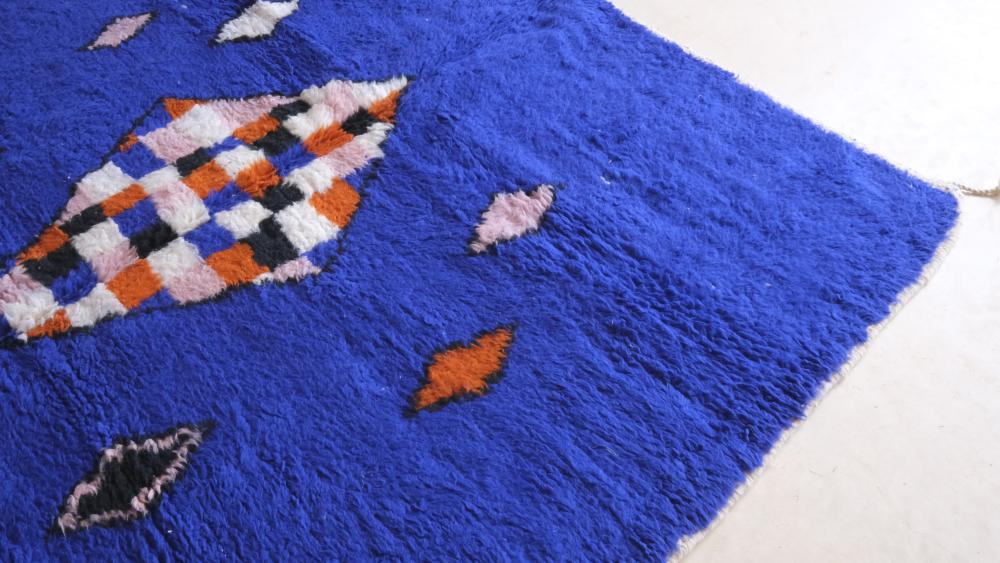 Blue Modern Wool Rug 9.7 x 6.7 ft / 295 x 206 cm