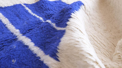 Moroccan Blue Modern Wool Rug 9.2 x 7.2 ft / 279 x 220 cm - Surcoma