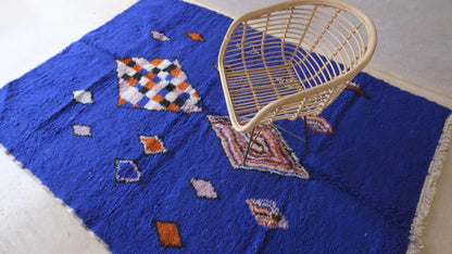 Blue Modern Wool Rug 9.7 x 6.7 ft / 295 x 206 cm - Surcoma