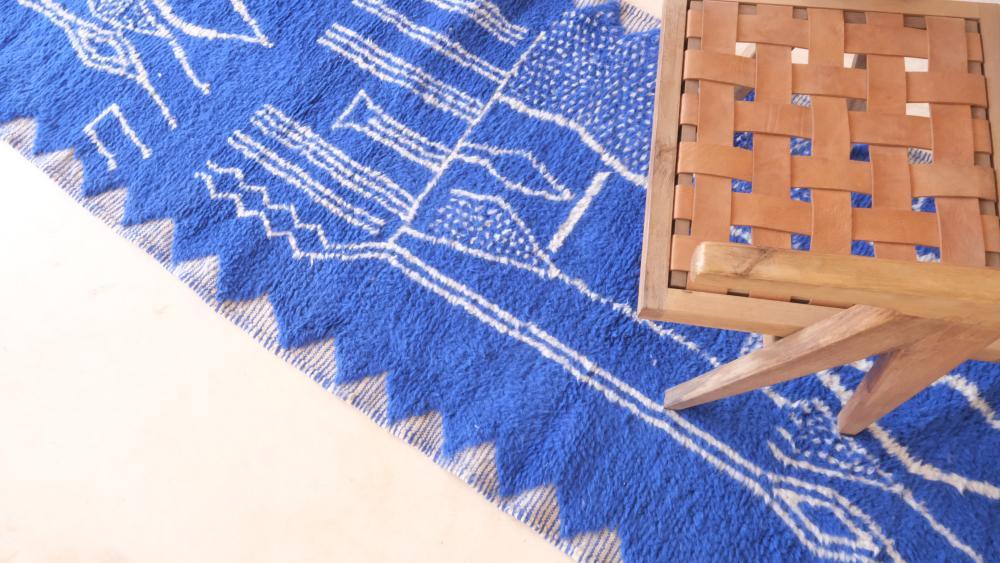 Moroccan Blue Runner Rug 16.7 x 3.4 ft / 508 x 106 cm - Surcoma