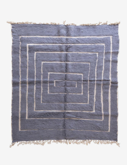 Moroccan Gray Wool Rug 9.1 x 7.9 ft / 277 x 242 cm - Surcoma
