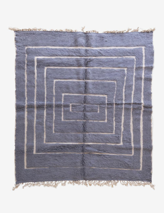 Moroccan Gray Wool Rug 9.1 x 7.9 ft / 277 x 242 cm