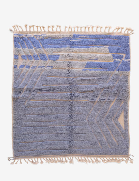 Custom Blue Gray Moroccan Rug - Forma 93