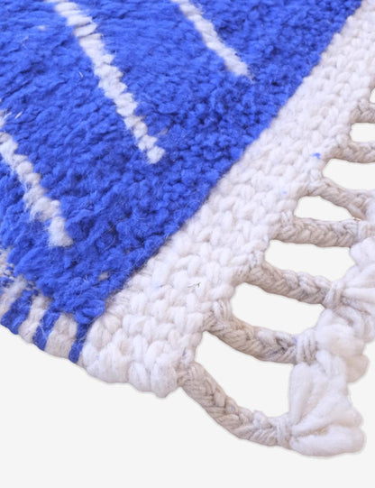 Custom Blue Moroccan Wool Rug - Forma 59