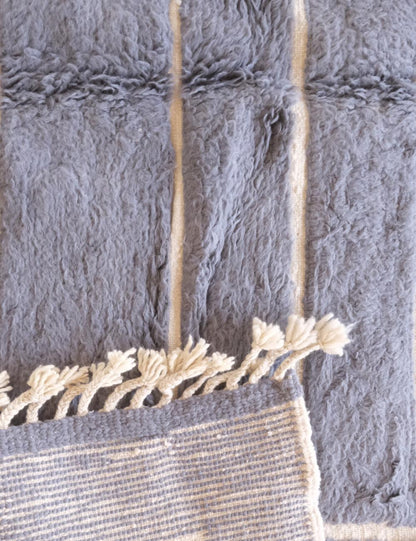 Moroccan Gray Wool Rug 9.1 x 7.9 ft / 277 x 242 cm - Surcoma