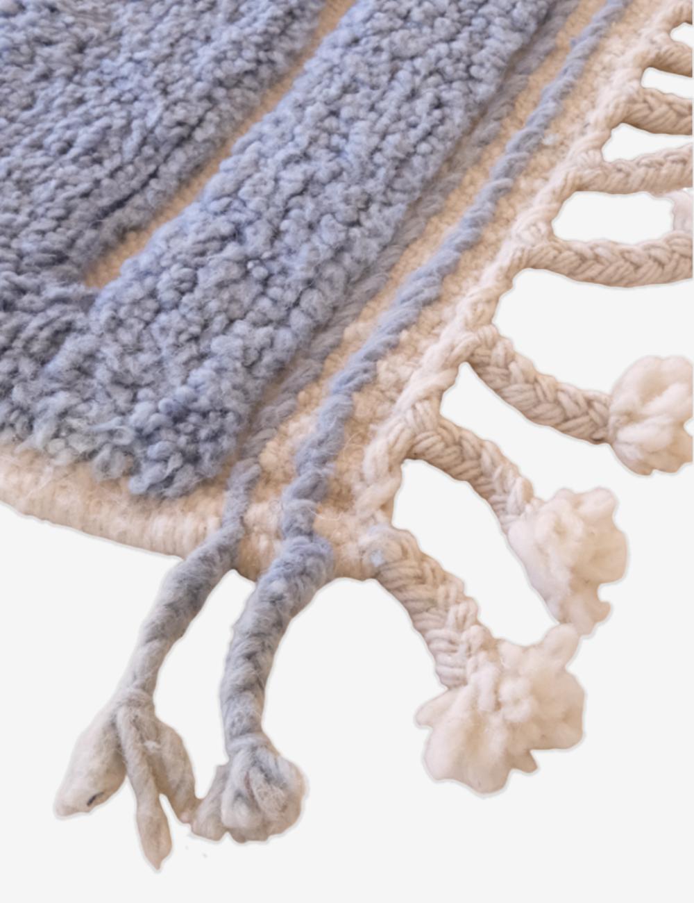 Custom Soft Blue Moroccan Art Rug - Forma 61