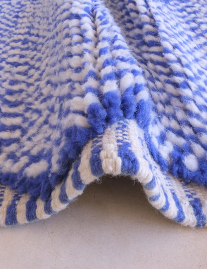 Custom Blue Moroccan Wool Rug - Forma 59