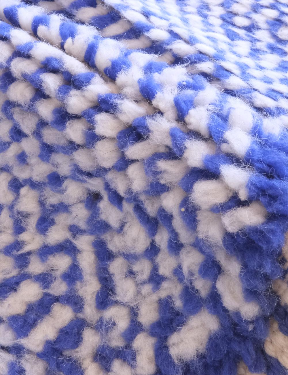 Custom Blue Moroccan Wool Rug - Forma 59