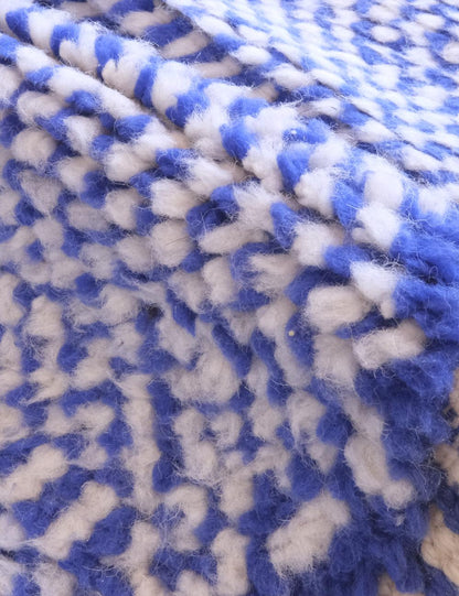 Custom Blue Moroccan Wool Rug - Forma 59
