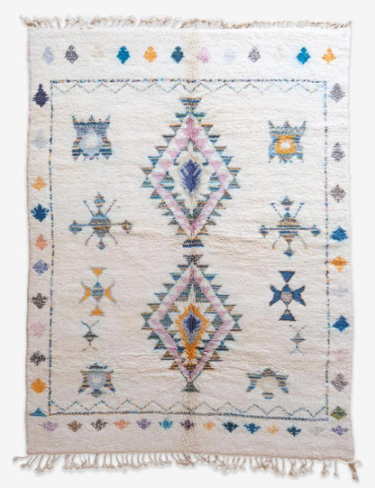 White Handmade Moroccan Rug - Esmeralda 19