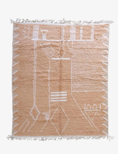 Moroccan Peach Boujad Wool Rug 9.4 x 7 ft / 285 x 215 cm - Surcoma