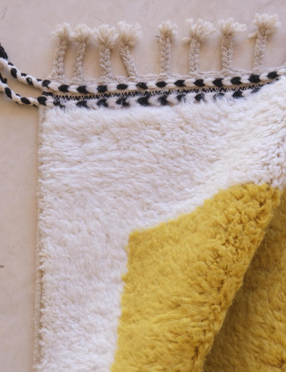 Custom Yellow Black Moroccan Rug - Forma 77