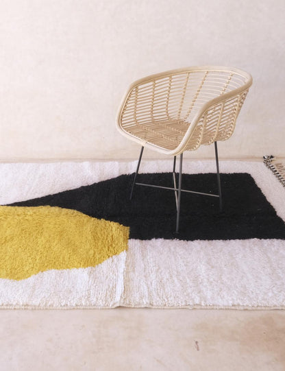 Custom Yellow Black Moroccan Rug - Forma 77