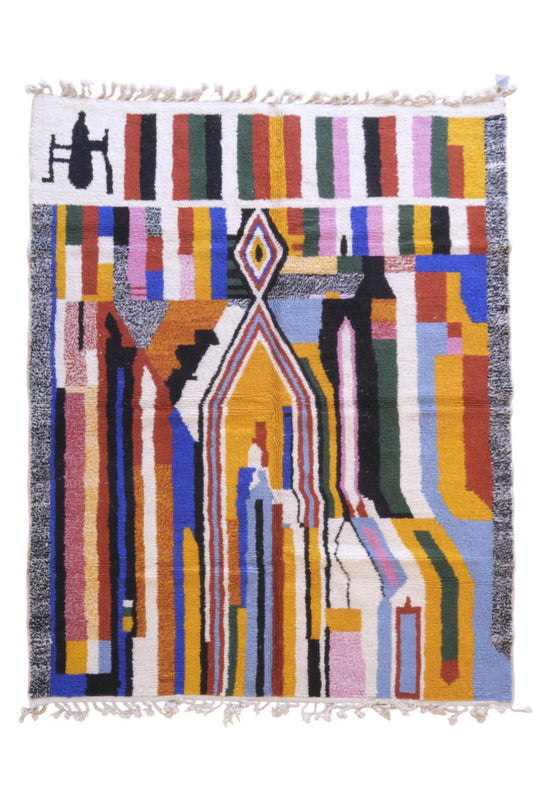 Moroccan Colorful Abstract Rug 9.3 x 7.1 ft / 282 x 219 cm - Surcoma