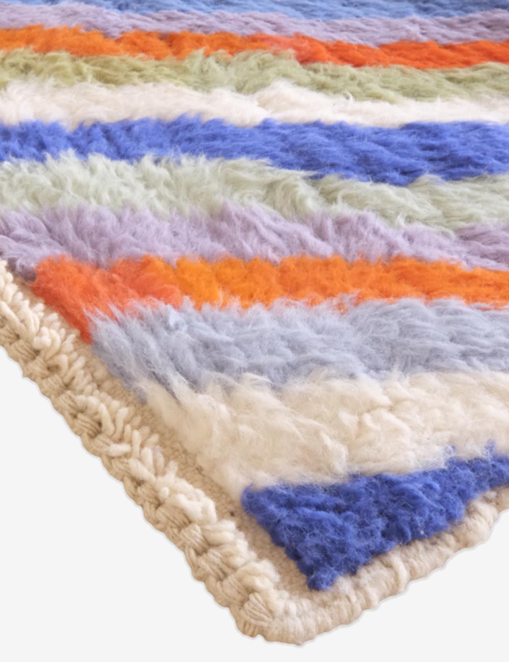 Moroccan Custom Multicolored Stripe Rug - Echoes of love 37