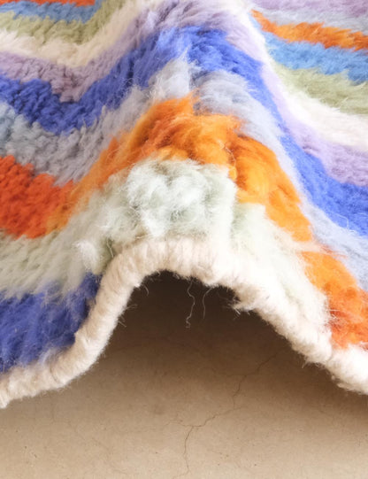 Moroccan Custom Multicolored Stripe Rug - Echoes of love 37