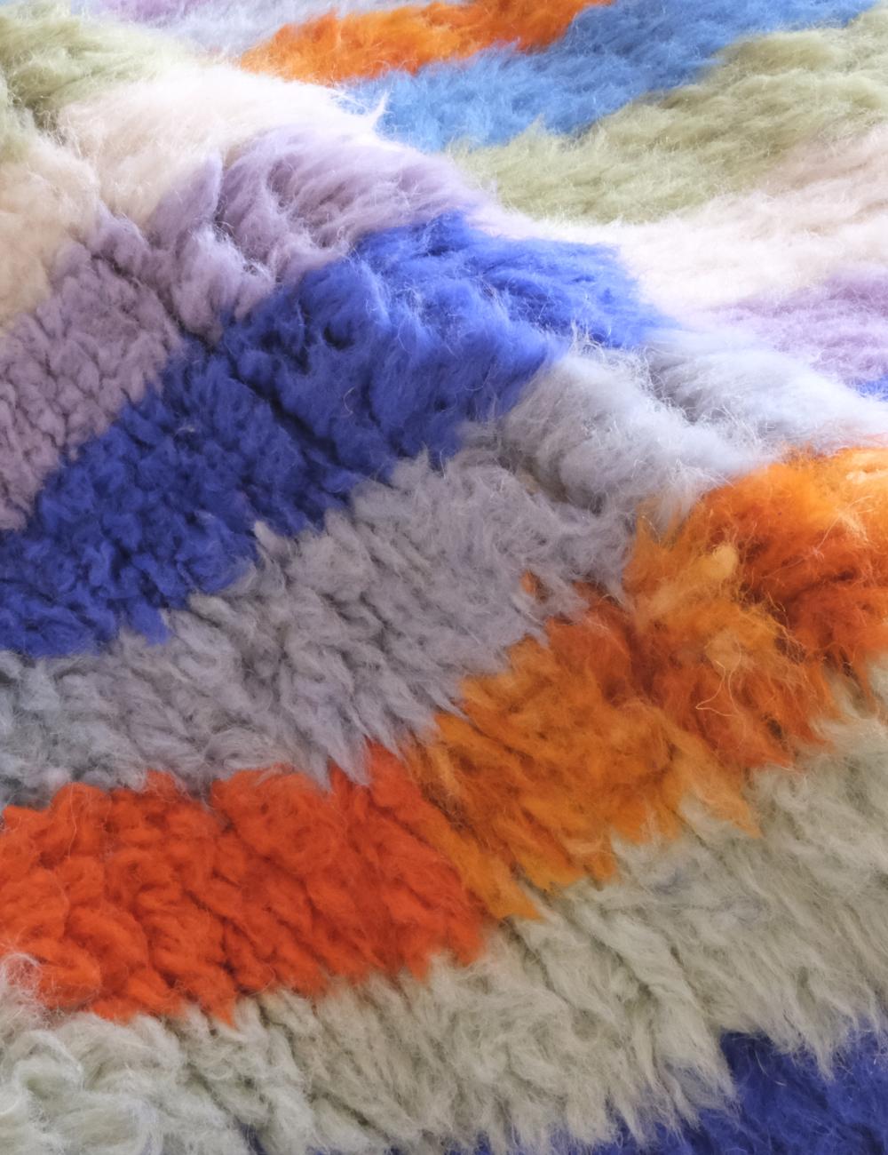 Moroccan Custom Multicolored Stripe Rug - Echoes of love 37