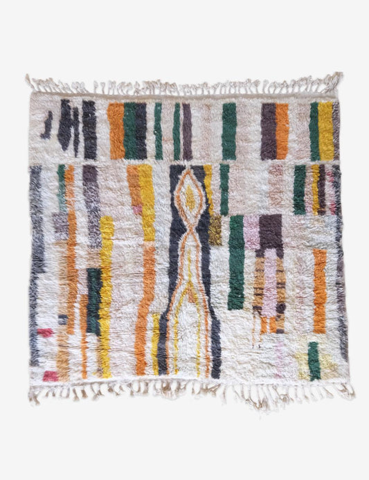 Moroccan Colorful Wool Rug 7.5 x 7.1 ft / 230 x 218 cm - Surcoma