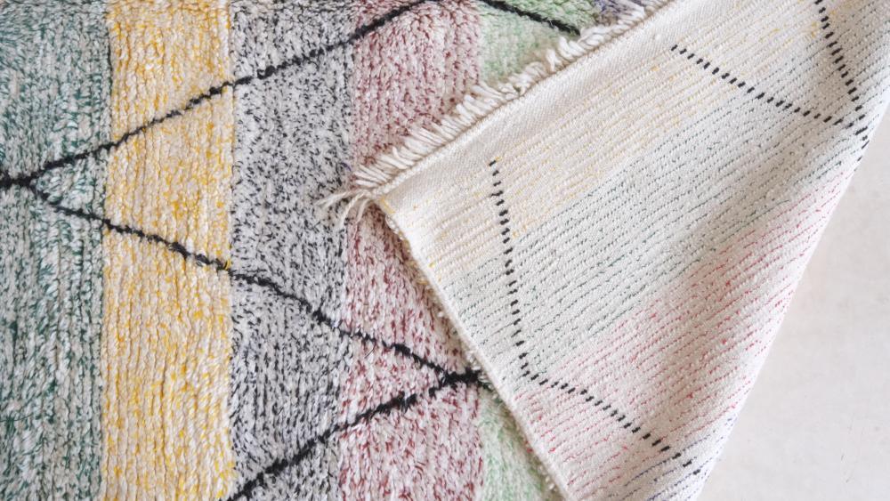 Moroccan Colorful Wool Rug 9.9 x 6.5 ft / 302 x 199 cm - Surcoma