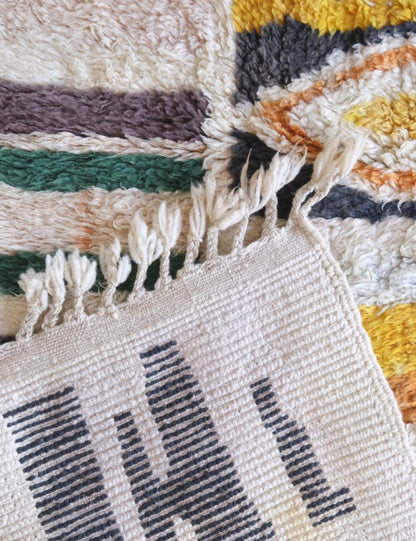 Moroccan Colorful Wool Rug 7.5 x 7.1 ft / 230 x 218 cm - Surcoma