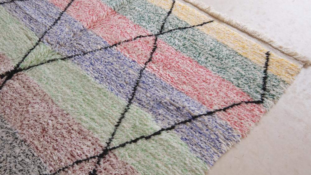 Moroccan Colorful Wool Rug 9.9 x 6.5 ft / 302 x 199 cm - Surcoma