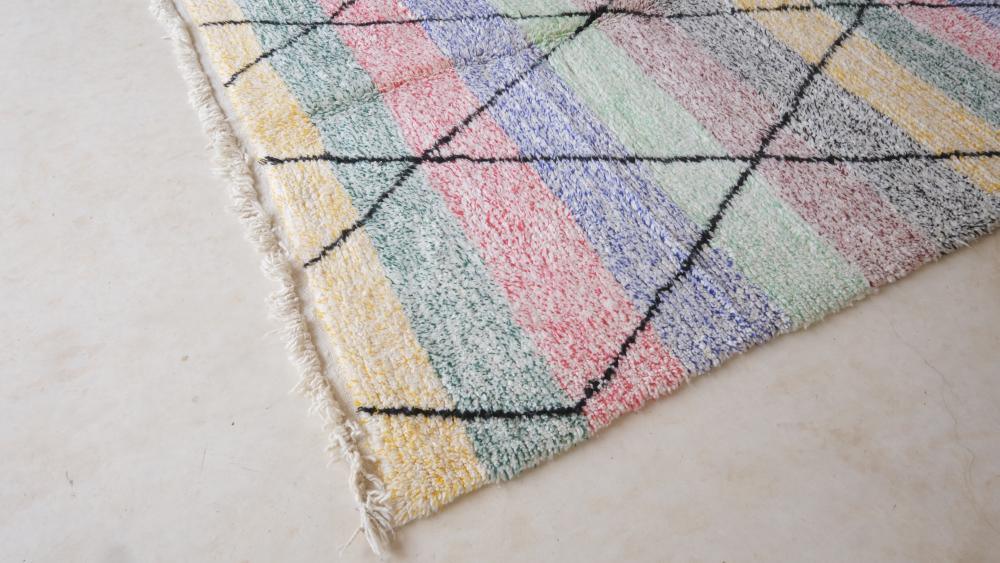 Moroccan Colorful Wool Rug 9.9 x 6.5 ft / 302 x 199 cm - Surcoma