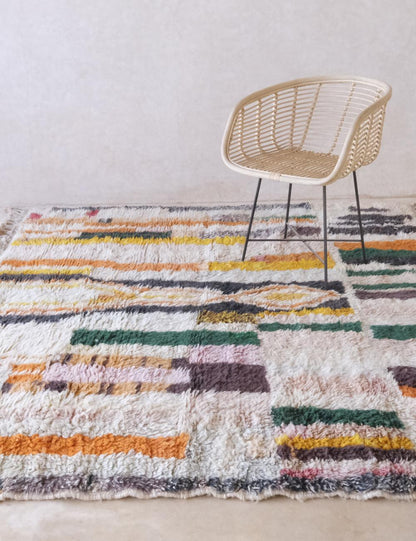 Moroccan Colorful Wool Rug 7.5 x 7.1 ft / 230 x 218 cm - Surcoma