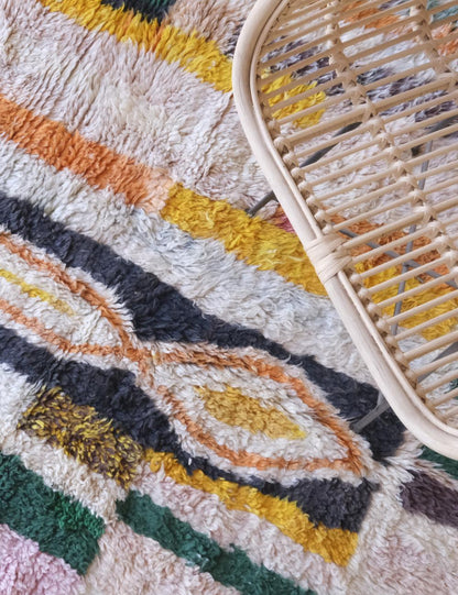 Moroccan Colorful Wool Rug 7.5 x 7.1 ft / 230 x 218 cm - Surcoma