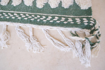 Moroccan Contemporary Green Wool Rug 10.8 x 6.8 ft / 330 x 208 cm - Surcoma
