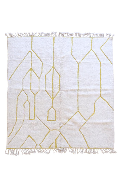 Moroccan White Wool Rug 8.8 x 8 ft / 268 x 244 cm - Surcoma