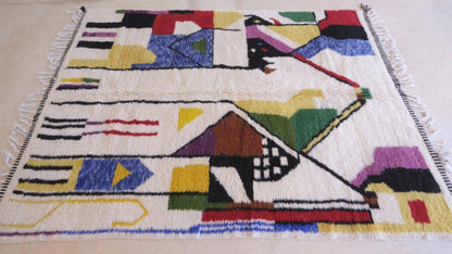 Moroccan Contemporary Wool Rug 9.5 x 6.6 ft / 289 x 203 cm - Surcoma