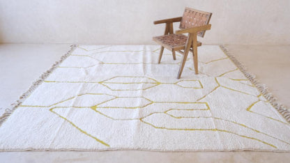 Moroccan White Wool Rug 8.8 x 8 ft / 268 x 244 cm - Surcoma