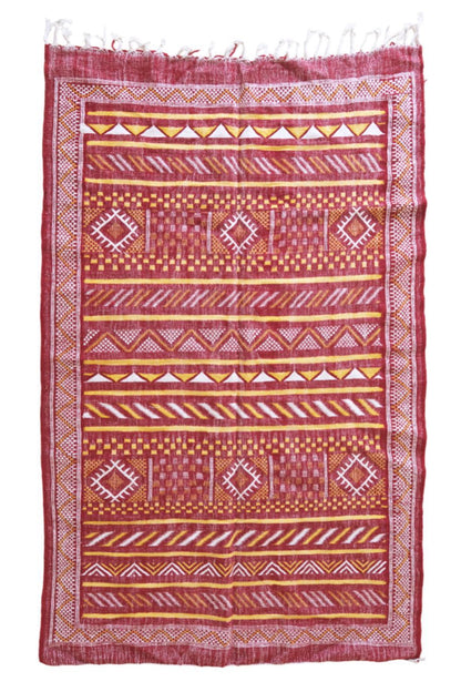 Moroccan Ethnic Chic Red kilim rug 8.2 x 5 ft / 249 x 154 cm - Surcoma
