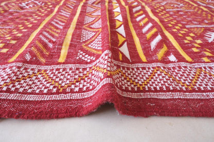 Moroccan Ethnic Chic Red kilim rug 8.2 x 5 ft / 249 x 154 cm - Surcoma