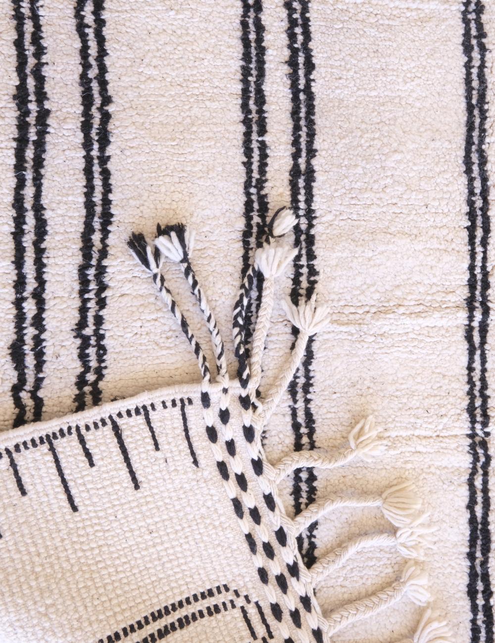 Custom White Berber Line Rug - Beni Ourain 11