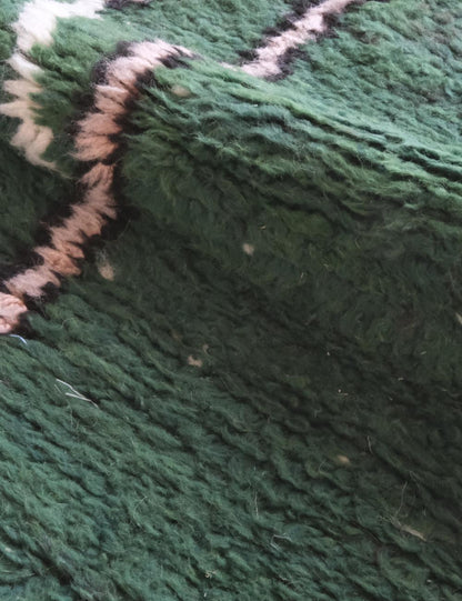 Moroccan Green Wool Rug 9.2 x 7.7 ft / 279 x 237 cm - Surcoma
