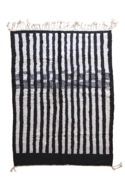 Modern Black and White Wool Rug 9.9 x 6.7 ft / 301 x 207 cm - Surcoma