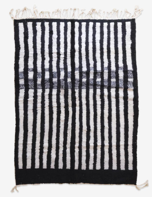 Custom Black and White Moroccan Rug - Forma 21