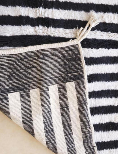 Custom Black and White Moroccan Rug - Forma 21