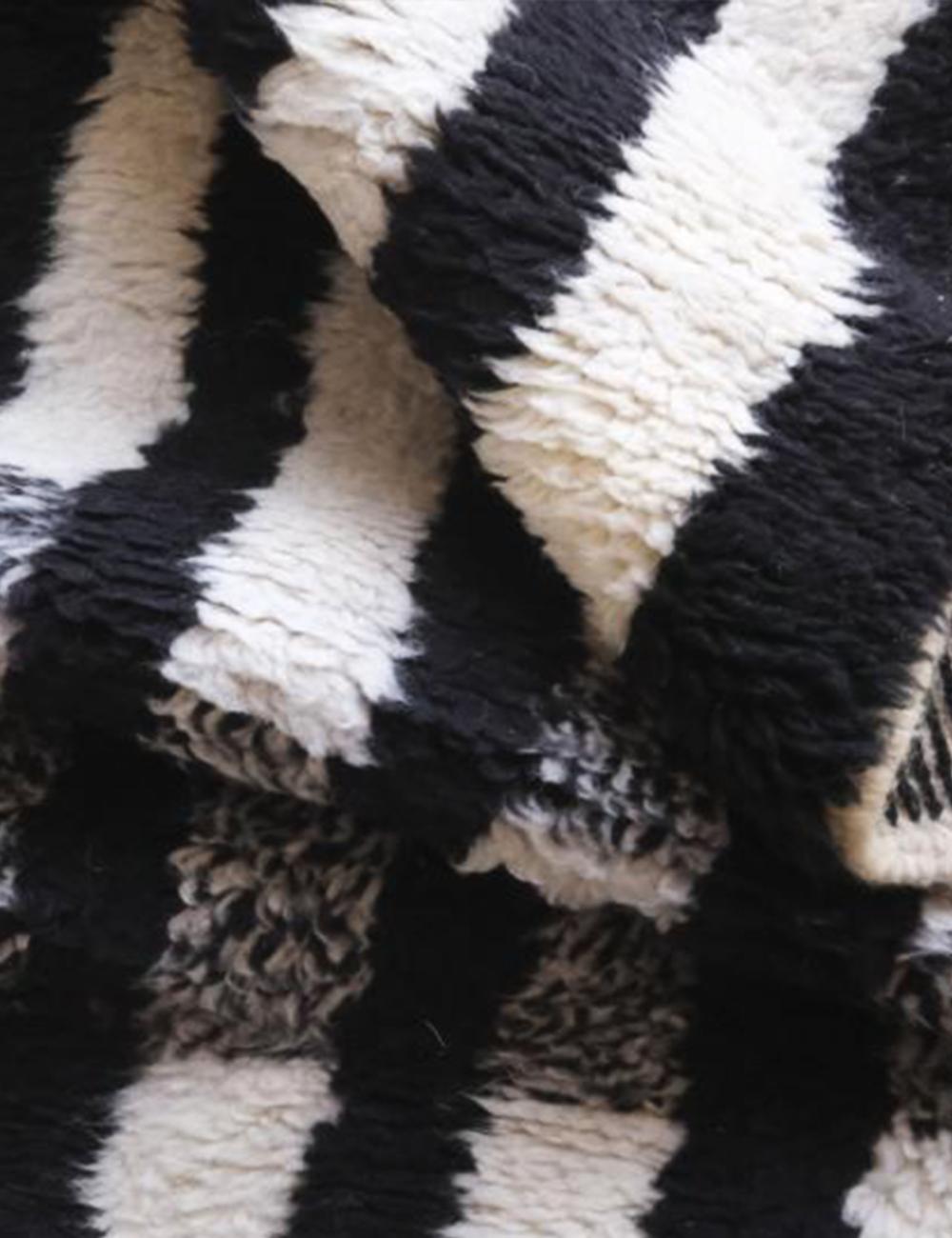 Custom Black and White Moroccan Rug - Forma 21