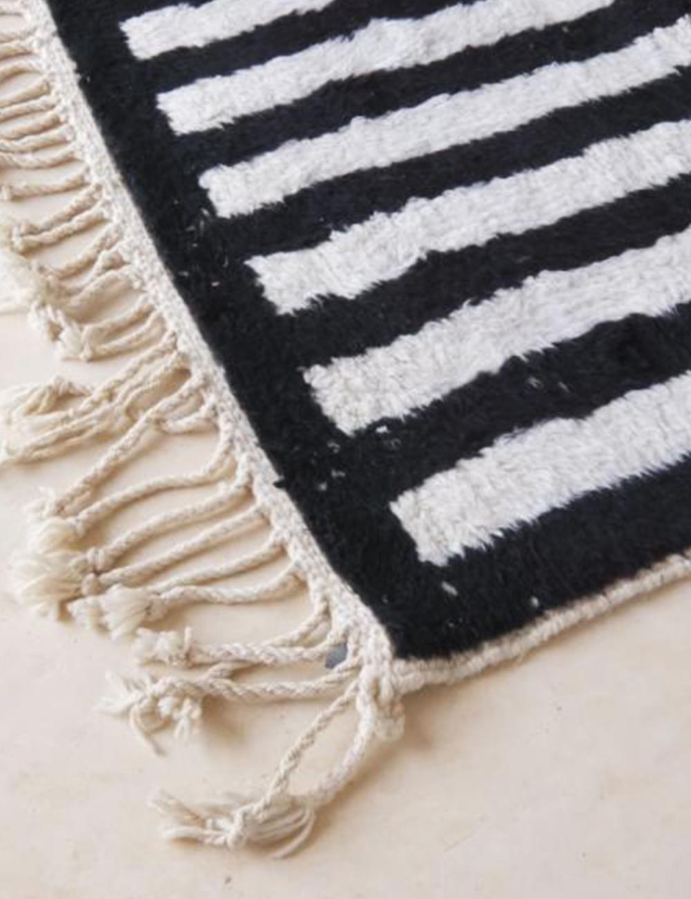 Custom Black and White Moroccan Rug - Forma 21