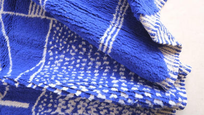Moroccan Modern Blue Wool Rug 10.4 x 6.1 ft / 316 x 186 cm - Surcoma