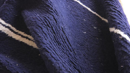 Moroccan Modern Navy Blue Wool Rug 9.3 x 6.7 ft / 284 x 207 cm - Surcoma