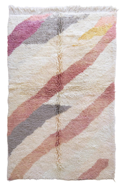 Pastel Moroccan Modern Neutral Wool Rug 8.5 x 5.1 ft / 259 x 157 cm - Surcoma