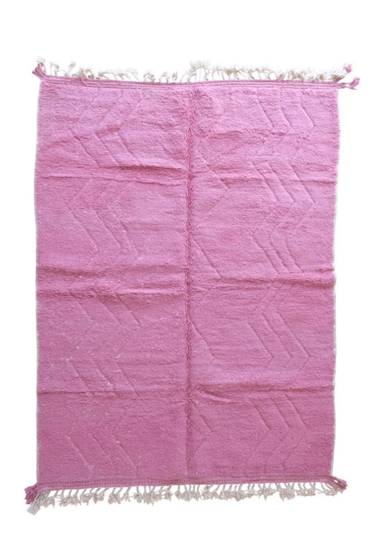 Moroccan Modern Pink Wool Rug 9.7 x 6.6 ft / 296 x 204 cm - Surcoma