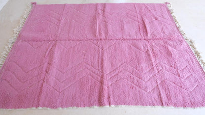 Moroccan Modern Pink Wool Rug 9.7 x 6.6 ft / 296 x 204 cm - Surcoma