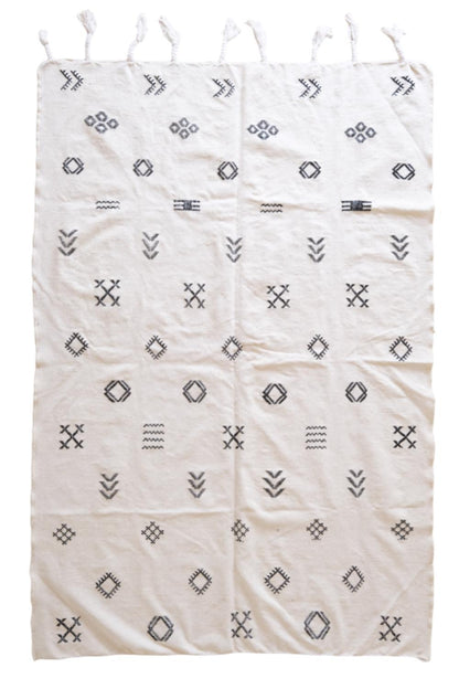 Moroccan Modern White Kilim Rug 9.6 x 6.5 ft / 294 x 199 cm - Surcoma