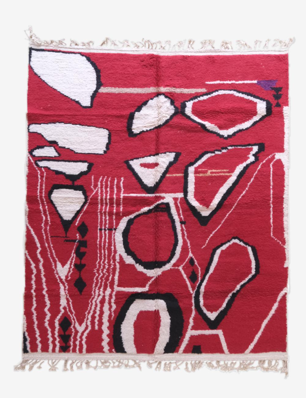 Red Moroccan Abstract Rug 9.7 x 8 ft / 295 x 245 cm