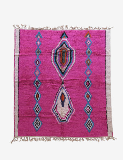 Moroccan Pink Wool Rug 9.8 x 8.3 ft / 300 x 255 cm - Surcoma